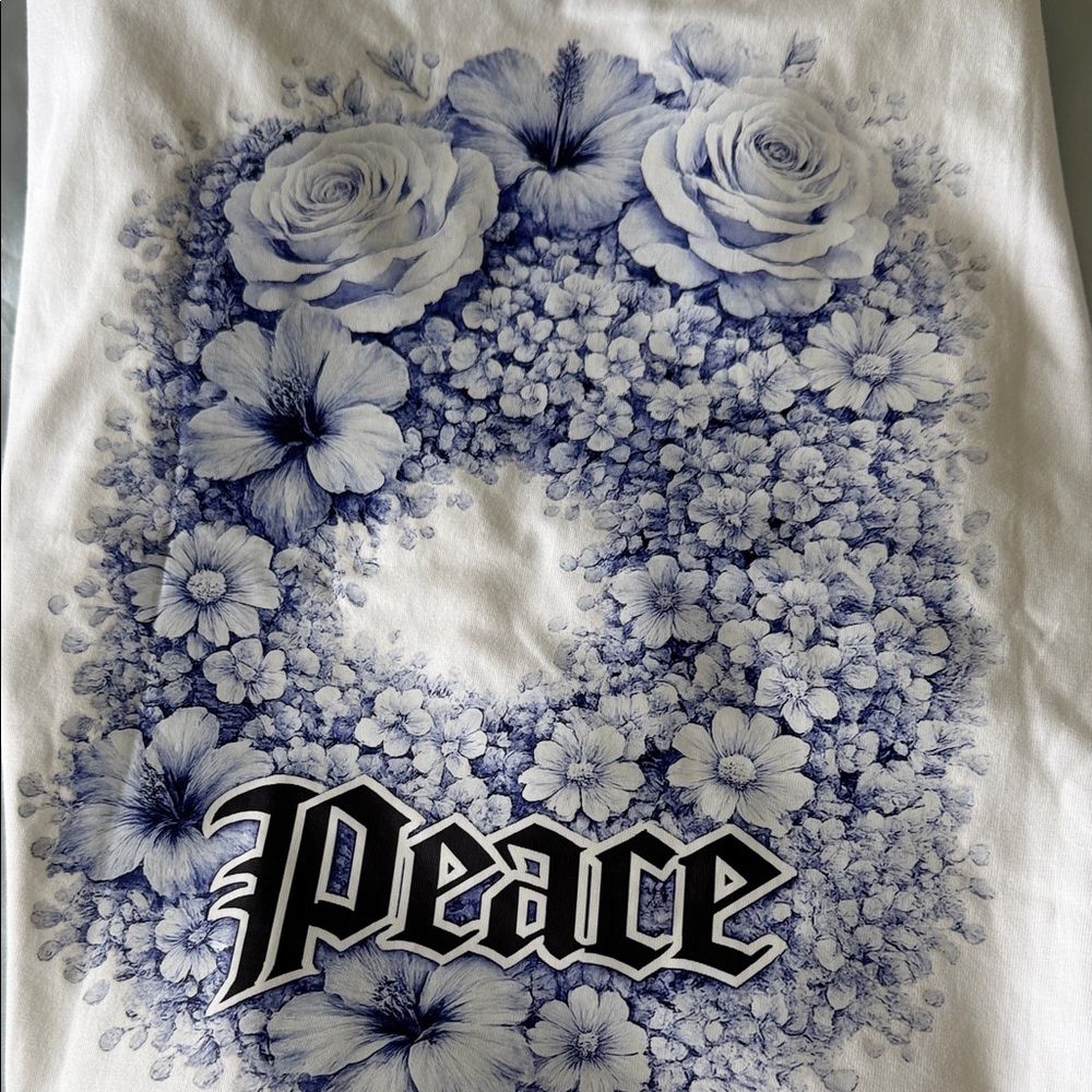 White Floral Graphic Tee